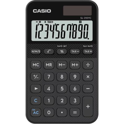 Kalkulator CASIO SL-310YC-BK Zasilanie bateryjno-słoneczne, Niezależna pamięć