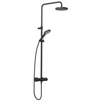 Zestaw prysznicowy natynkowy KLUDI Dive X Dual Shower System 6907939-00 z deszczownicą Czarny mat