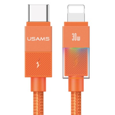 Kabel USB-C - Lightning USAMS U93 30W 1.2 m Pomarańczowy
