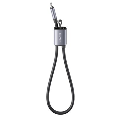 Kabel USB-C - USB-C USAMS U97 60W 0.3 m z paskiem Srebrny