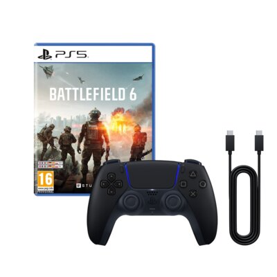 Kontroler SONY DualSense Nocna Czerń + Kabel USB-C - USB-C + Battlefield 6 Gra PS5