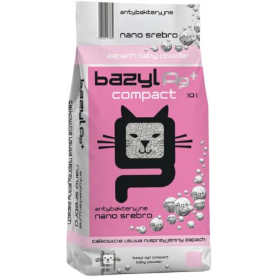 Żwirek dla kota BAZYL Ag+ Compact Baby Powder 10 L