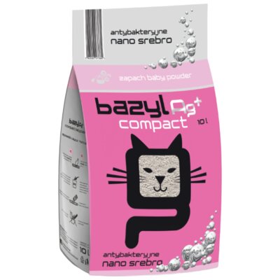 Żwirek dla kota BAZYL Ag+ Compact Baby Powder 10 L