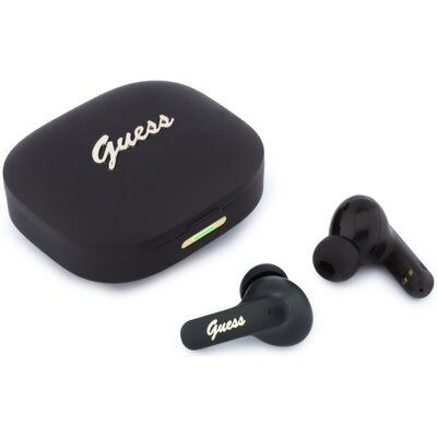 Słuchawki dokanałowe GUESS Script Metal Logo Czarny z tłumaczem