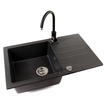 Zlewozmywak ALVEUS Rock 130 1203091KT kol. Czarny + bateria Tonia