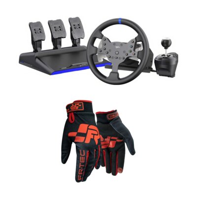 Kierownica PXN V99 + Rękawice do simracingu FR-TEC Pro