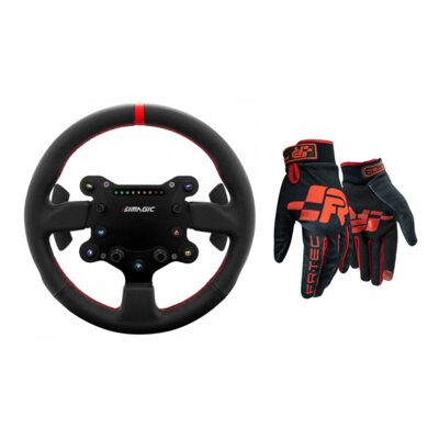 Kierownica SIMAGIC GT Sport 300mm QR50 Skóra + Rękawice do simracingu FR-TEC Pro