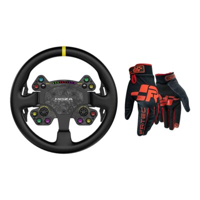 Kierownica MOZA Racing R3 RS074 (PC) + Rękawice do simracingu FR-TEC Pro