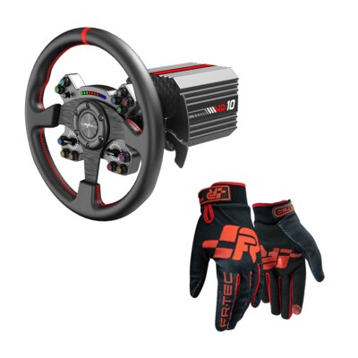 Kierownica z bazą PXN VD10 CS + Rękawice do simracingu FR-TEC Pro