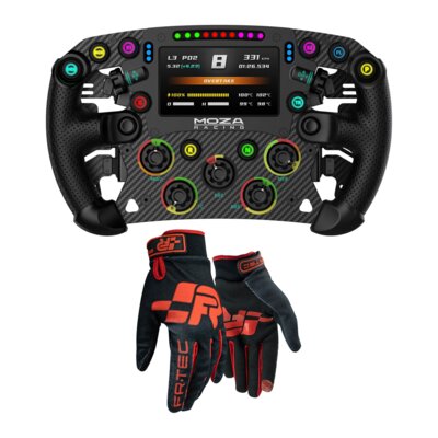 Kierownica MOZA Racing RS V2 RS25 (PC) + Rękawice do simracingu FR-TEC Pro