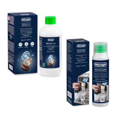 Odkamieniacz do ekspresu DELONGHI Decalk Care (3018) 500 ml DLSC500 + Środek czyszczący DELONGHI do systemu mlecznego MultiClean 250 ml
