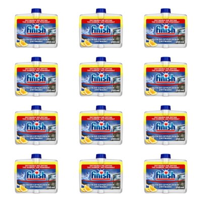 Płyn do czyszczenia zmywarek FINISH Lemon 12 x 250 ml