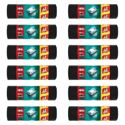 Worki na śmieci JAN NIEZBĘDNY 160L (120 sztuk) Czarny