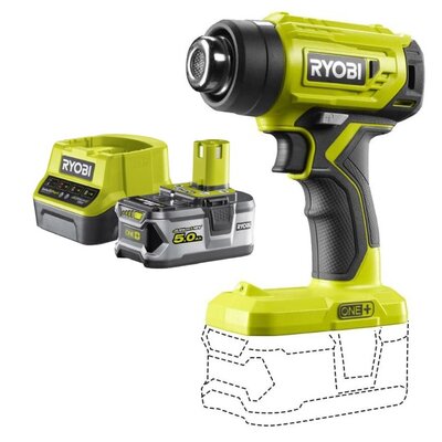 Opalarka RYOBI R18HG-0 + Akumulator RYOBI RC18120-150 5Ah 18V + Ładowarka