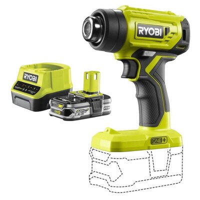 Opalarka RYOBI R18HG-0 + Akumulator RYOBI RC18120-125 2.5Ah 18V + Ładowarka