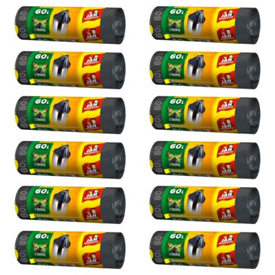 Worki na śmieci JAN NIEZBĘDNY Classic 60L (144 sztuki) Czarny