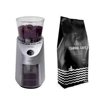 Młynek do kawy NIVONA CafeGrano Nicg 130 + Kawa ziarnista CABRAL CAFE Black 1 kg (Rzemieślnicza)