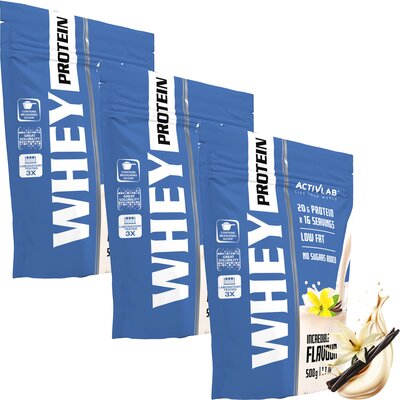 Odżywka białkowa ACTIVLAB Whey Protein WPC 85 Waniliowy 3 x 500 g Bez cukru