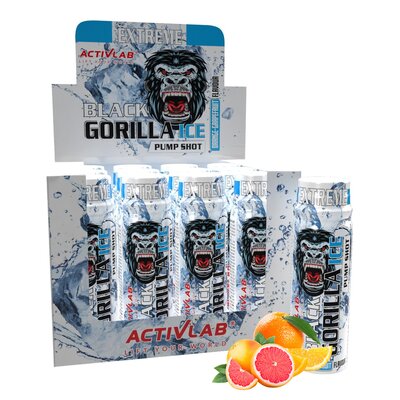Przedtreningówka ACTIVLAB Black Gorilla Ice Pump Shot Pomarańczowo-grejpfrutowy 12 x 80 ml