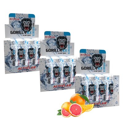 Przedtreningówka ACTIVLAB Black Gorilla Ice Pump Shot Pomarańczowo-grejpfrutowy 36 x 80 ml