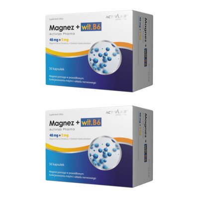 Kompleks witamin i minerałów ACTIVLAB Magnez + Wit.B6 (2 x 50 kapsułek)