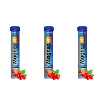 Magnez + B6 ACTIVLAB MagnezVit Czerwona porzeczka (3 x 20 tabletek)