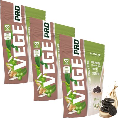 Odżywka białkowa ACTIVLAB Vege Pro Ciasteczkowy 3 x 500 g Bez laktozy