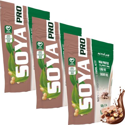 Odżywka białkowa ACTIVLAB Soya Pro Czekoladowo-orzechowy 3 x 500 g Bez cukru i bez laktozy