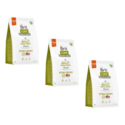 Karma dla psa BRIT Care Hypoallergenic Adult Small Breed Jagnięcina 3 x 3 kg
