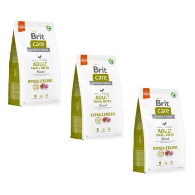 Karma dla psa BRIT Care Hypoallergenic Adult Small Breed Jagnięcina 3 x 7 kg
