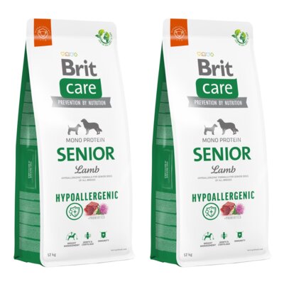 Karma dla psa BRIT CARE Hypoallergenic Senior Lamb 2 x 12 kg