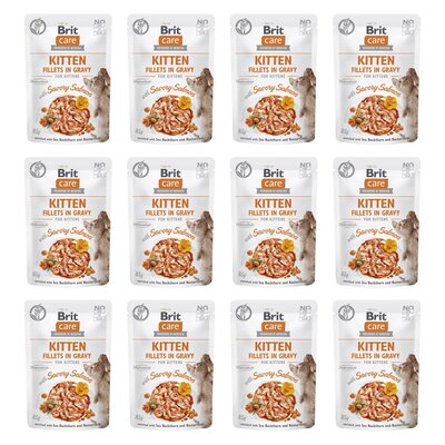 Karma dla kota BRIT CARE Kitten Fillets in Gravy Savory Salmon Łosoś 12 x 85 g