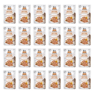 Karma dla kota BRIT CARE Kitten Fillets in Gravy Savory Salmon Łosoś 24 x 85 g