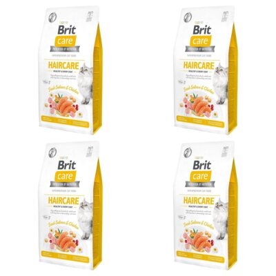 Karma dla kota BRIT CARE Grain Free Haircare Healhy & Shiny Coat Kurczak z łososiem 4 x 7 kg