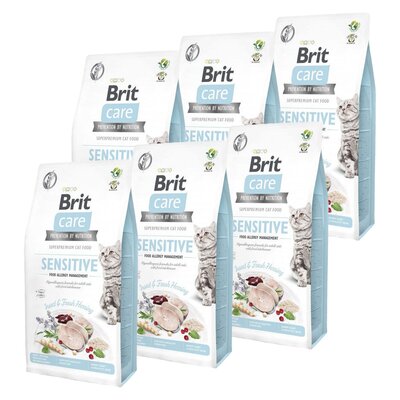 Karma dla kota BRIT CARE Cat Grain-Free Sensitive Owady i śledź 6 x 400 g