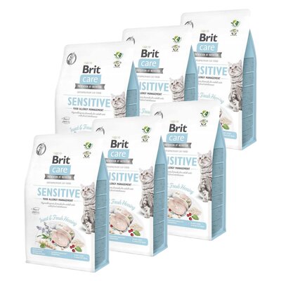 Karma dla kota BRIT CARE Cat Grain-Free Sensitive Owady i śledź 6 x 2 kg