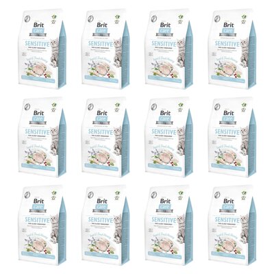 Karma dla kota BRIT CARE Cat Grain-Free Sensitive Owady i śledź 12 x 2 kg