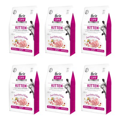 Karma dla kota BRIT CARE Grain-Free Kitten Kurczak z indykiem 6 x 0.4 kg