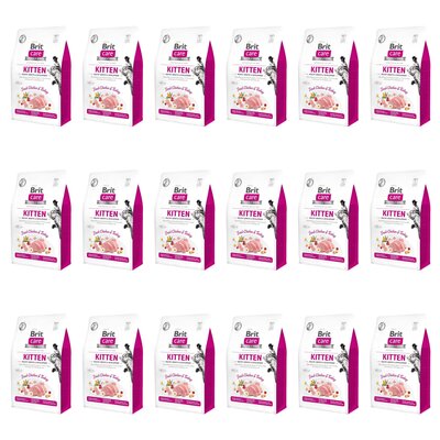 Karma dla kota BRIT CARE Grain Free Kitten Indyk i Kurczak 18 x 0.4 kg
