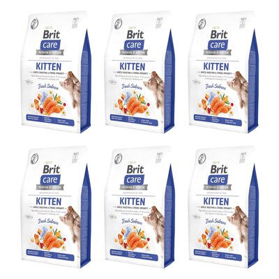 Karma dla kota BRIT CARE Grain-Free Kitten Immunity Łosoś 6 x 0.4 kg