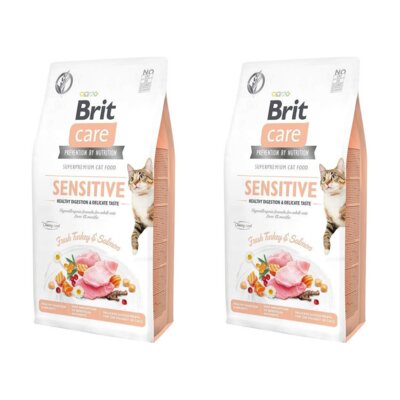 Karma dla kota BRIT CARE Grain Free Sensitive Indyk i Łosoś 2 x 7 kg