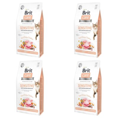 Karma dla kota BRIT CARE Grain Free Sensitive Indyk i Łosoś 4 x 7 kg