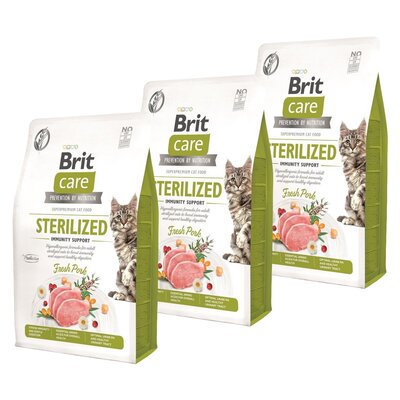 Karma dla kota BRIT CARE Grain Free Sterilized Immunity Support z wieprzowiną 3 x 0.4 kg