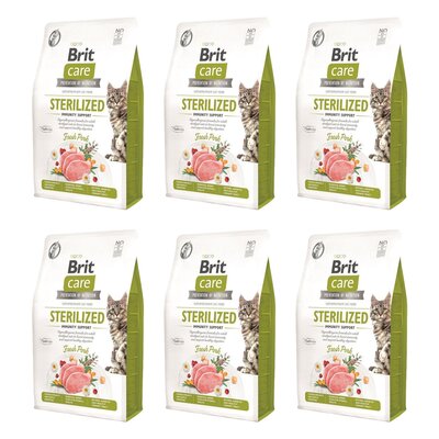 Karma dla kota BRIT CARE Grain Free Sterilized Immunity Support z wieprzowiną 6 x 0.4 kg