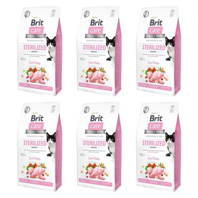Karma dla kotów BRIT CARE Grain Free Sterilized Sensitive z królikiem 6 x 0.4 kg