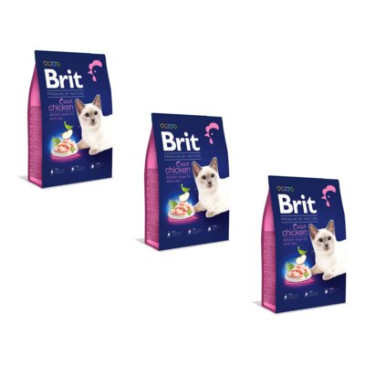 Karma dla kota BRIT Premium By Nature Kurczak 3 x 8 kg