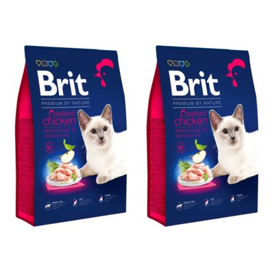 Karma dla kota BRIT Premium Sterilized Kurczak 2 x 8 kg