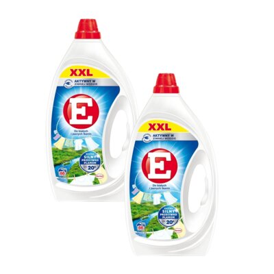 Żel do prania E Do białych i jasnych tkanin 2 x 2970 ml