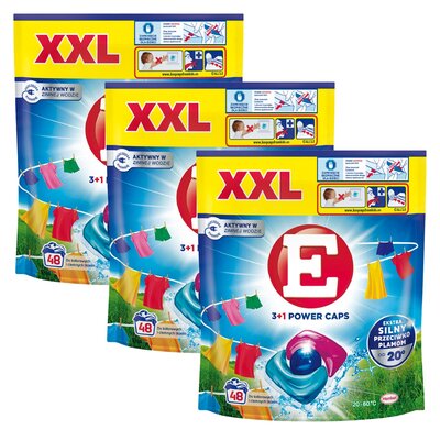 Kapsułki do prania E 3+1 Power Caps Color 144 szt.