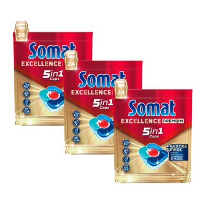 Tabletki do zmywarek SOMAT Excellence Premium 5w1 - 72 szt.